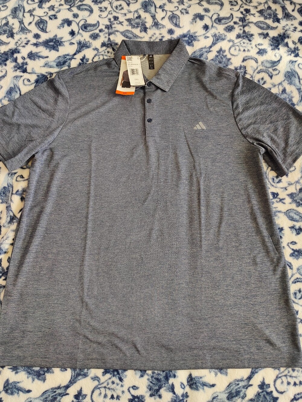Adidas Dark Heather Grey Polo Collared Shirt